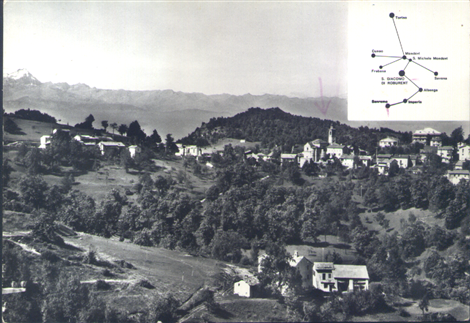 Panorama di S. Giacomo con le Alpi - Monviso 1960